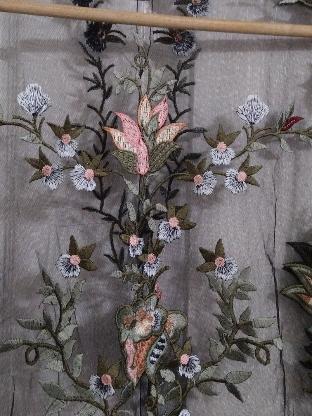 ZARA Woman Sheer Embroidered Floral Mesh Top Size Small Boho Romantic Festival - Picture 7 of 9